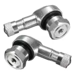 2 Valvulas Bico Pneu Moto 90graus Cg Nxr Fazer Factor Prata