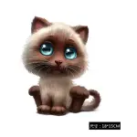 Adesivo 3d Gatinho Olhos Azuis P/ Carros Motos Pcs Note Casa