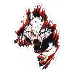 Adesivo 3d Lobo Branco P/carros Motos Paredes Vidros Note Pc