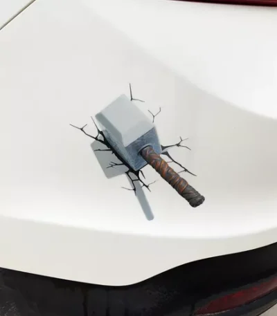 Adesivo 3d Thor Martelo Mjölnir P/carros Motos Marvel Deus D