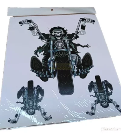 Adesivo Motoqueiro Fantasma 3d Honda Yamaha Bmw Harley 20x23