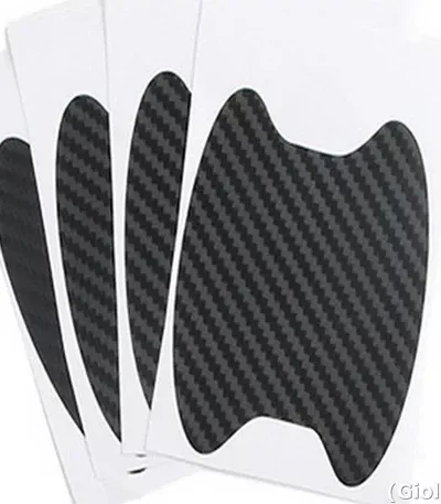 Adesivo Protetor Maçaneta Porta Carro/4 Und Fibra De Carbono