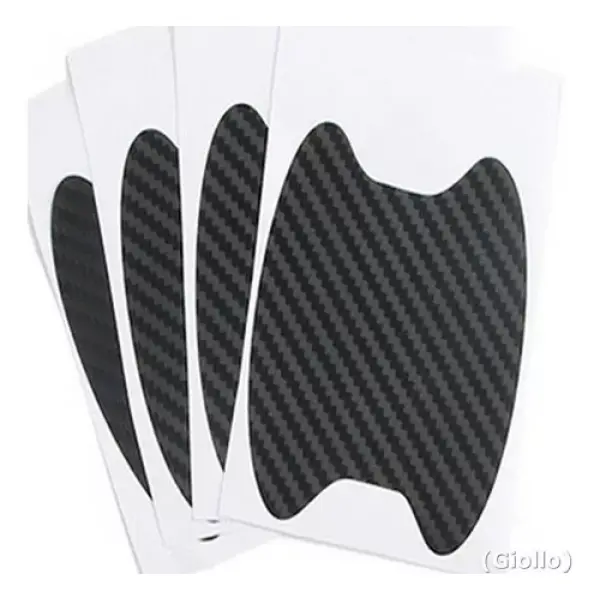 Adesivo Protetor Maçaneta Porta Carro/4 Und Fibra De Carbono