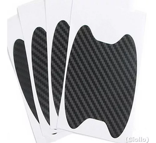 Adesivo Protetor Maçaneta Porta Carro/4 Und Fibra De Carbono