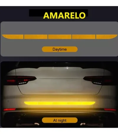 Adesivos Refletivos Evitar Colisão Trazeira Segurança Amarel