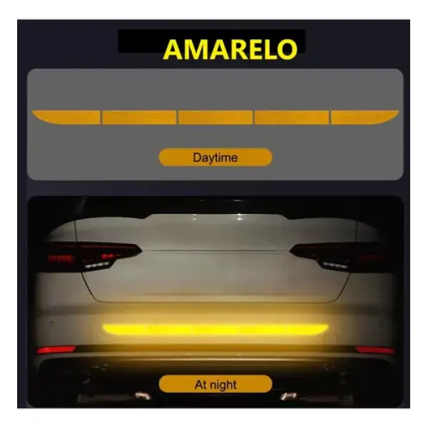Adesivos Refletivos Evitar Colisão Trazeira Segurança Amarel