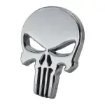Emblema Adesivo 3d Carro Punisher Justiceiro Metal Cromado