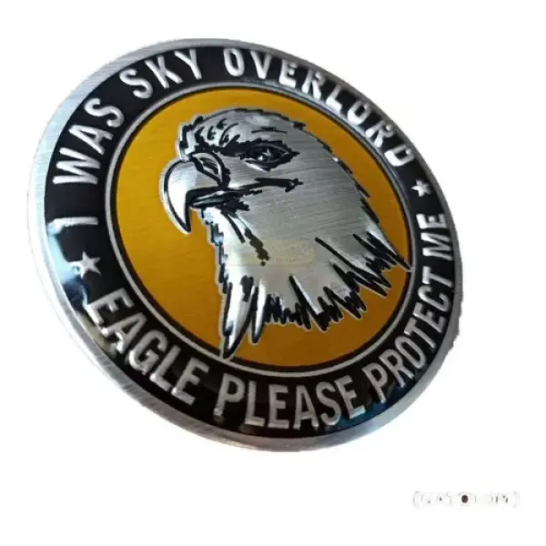 Emblema Adesivo Águia Protect Me Em Metal Harley Royal Honda