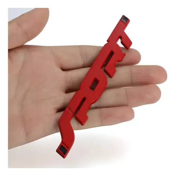 Emblema Adesivo Sport Em Metal Carro Moto Tuning Vermelho 3d