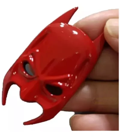 Emblema Batman Mascara 3d Red Adesivo Metal Reforçado Dc V8