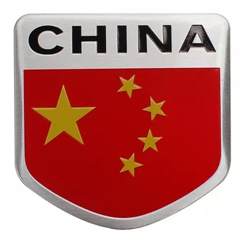 Emblema Em Aluminio Adesivo China Brasão Acessorios Carros