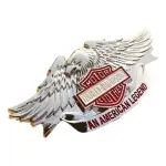 Emblema Harley Metal Adesivo Aguia Prata Motor H. Davidson