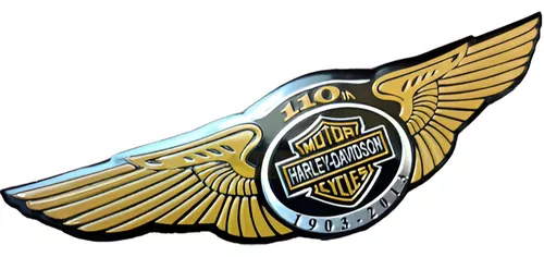 Emblema Harley Metal Adesivo Asa 110 A Motor Cycles Davidson
