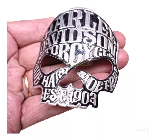 Emblema Harley Metal Adesivo Caveira 1903 Motor Escapamento