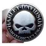Emblema Harley Metal Adesivo Caveira Prata Motor H. Davidson