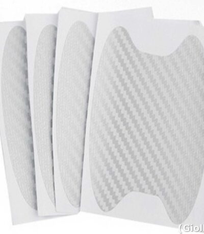 Adesivo Protetor Maçaneta Porta Carro/4 Und Fibra De Carbono Red (cópia)