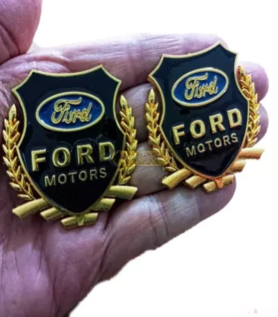 2 Emblema Ford Metal Brasão Escudo Wolf Ka Focus F1000 F250
