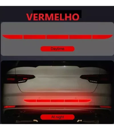 Adesivos Refletivos Evitar Colisão Trazeira Segurança Vermel
