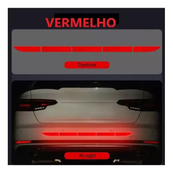 Adesivos Refletivos Evitar Colisão Trazeira Segurança Vermel