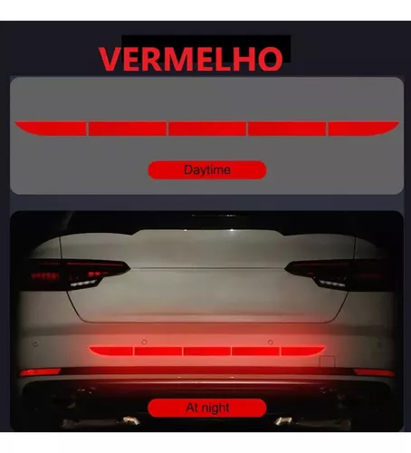 Adesivos Refletivos Evitar Colisão Trazeira Segurança Vermel
