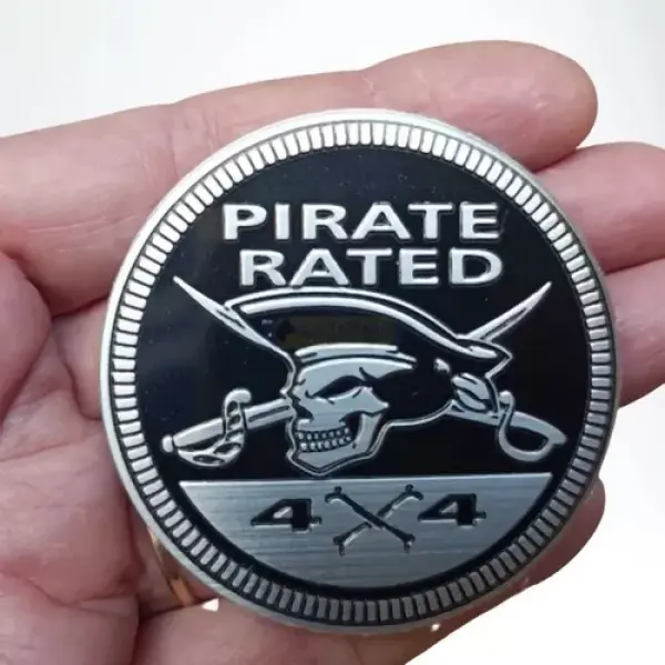 Emblema Adesivo 4x4 Metal Pirate Rated Jeep Toyota Hilux S10