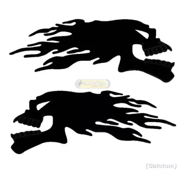 Emblema Adesivo Harley Caveira Resinado Motos Car Blk 2 Un.