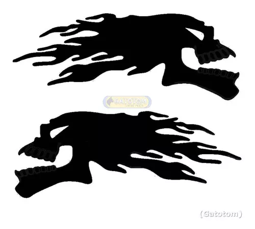 Emblema Adesivo Harley Caveira Resinado Motos Car Blk 2 Un.