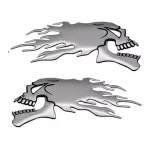Emblema Adesivo Harley Caveira Resinado Motos Car Kit 2 Un.