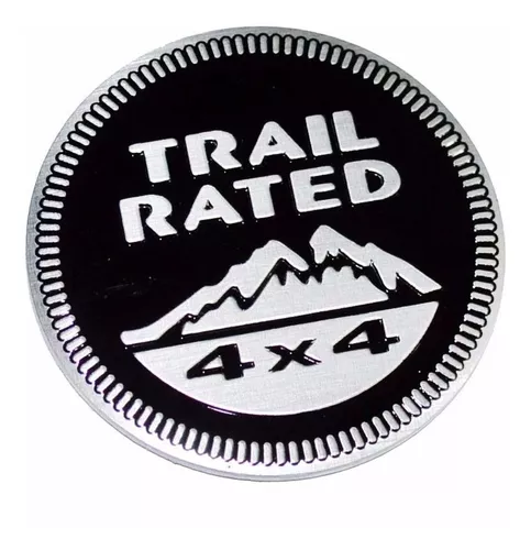 Emblema Adesivo Jeep Trail Rated Wrangler Cherokee Renegade