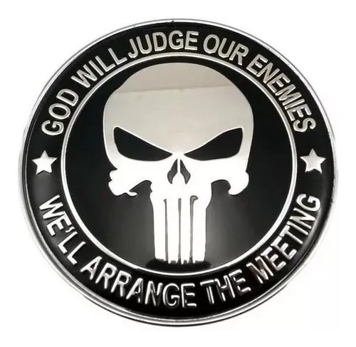 Emblema Adesivo Punisher O Justiceiro 56mm Carros Motos Pra