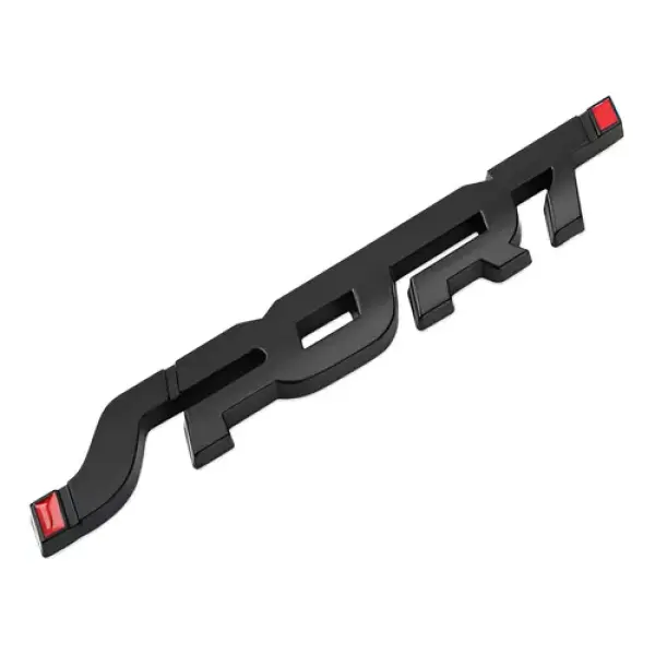 Emblema Adesivo Sport Em Metal Carro Moto Tuning Preto 3d