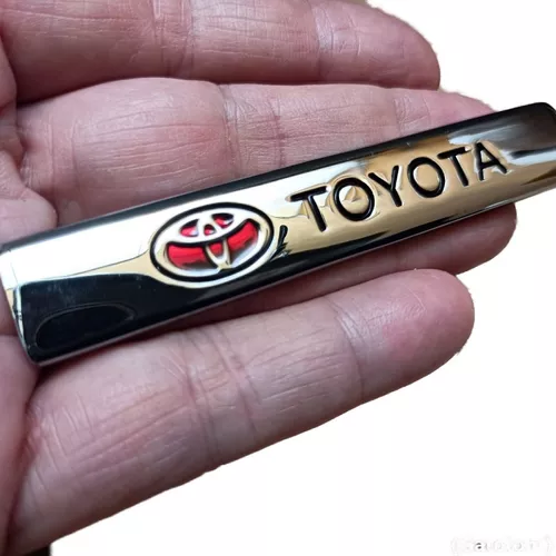 Emblema Adesivo Toyota Metal Cromado Retang Corolla Yaris Ra
