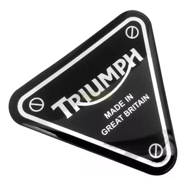 Emblema Adesivo Triumph Importado Made Uk Triangulo 90x80mm