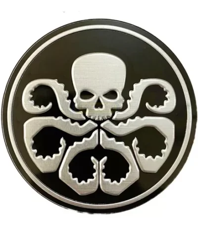 Emblema Agentes S.h.i.e.l.d Marvel Shield Hydra 7,5cm Prata