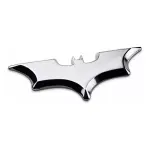 Emblema Batman 3d Prata Adesivo Em Metal Reforçado Dc 9cm V