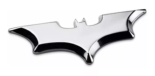 Emblema Batman 3d Prata Adesivo Em Metal Reforçado Dc 9cm V