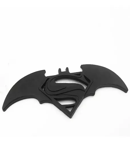 Emblema Batman E Superman 3d Blk Adesivo Metal Reforçado Dc