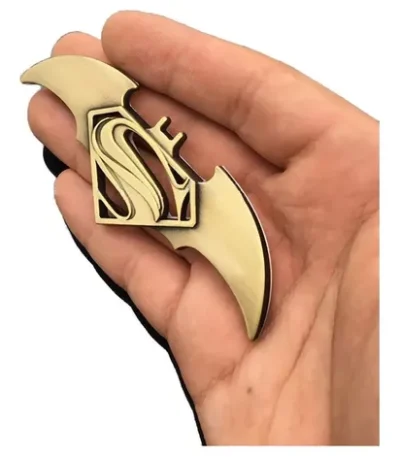 Emblema Batman E Superman 3d Broz Adesivo Metal Reforçado Dc