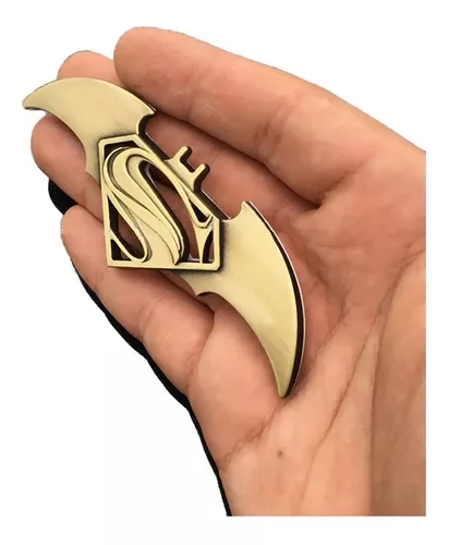 Emblema Batman E Superman 3d Broz Adesivo Metal Reforçado Dc