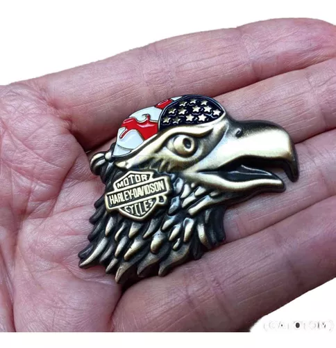Emblema Harley Metal Adesivo Aguia Pirata Motor H. Davidson