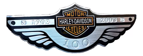 Emblema Harley Metal Adesivo Asa 100 A Motor Cycles Davidson