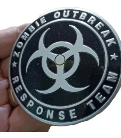 Emblema Zombie Outbreak Prata Adesivo Resident Evil Japan 3