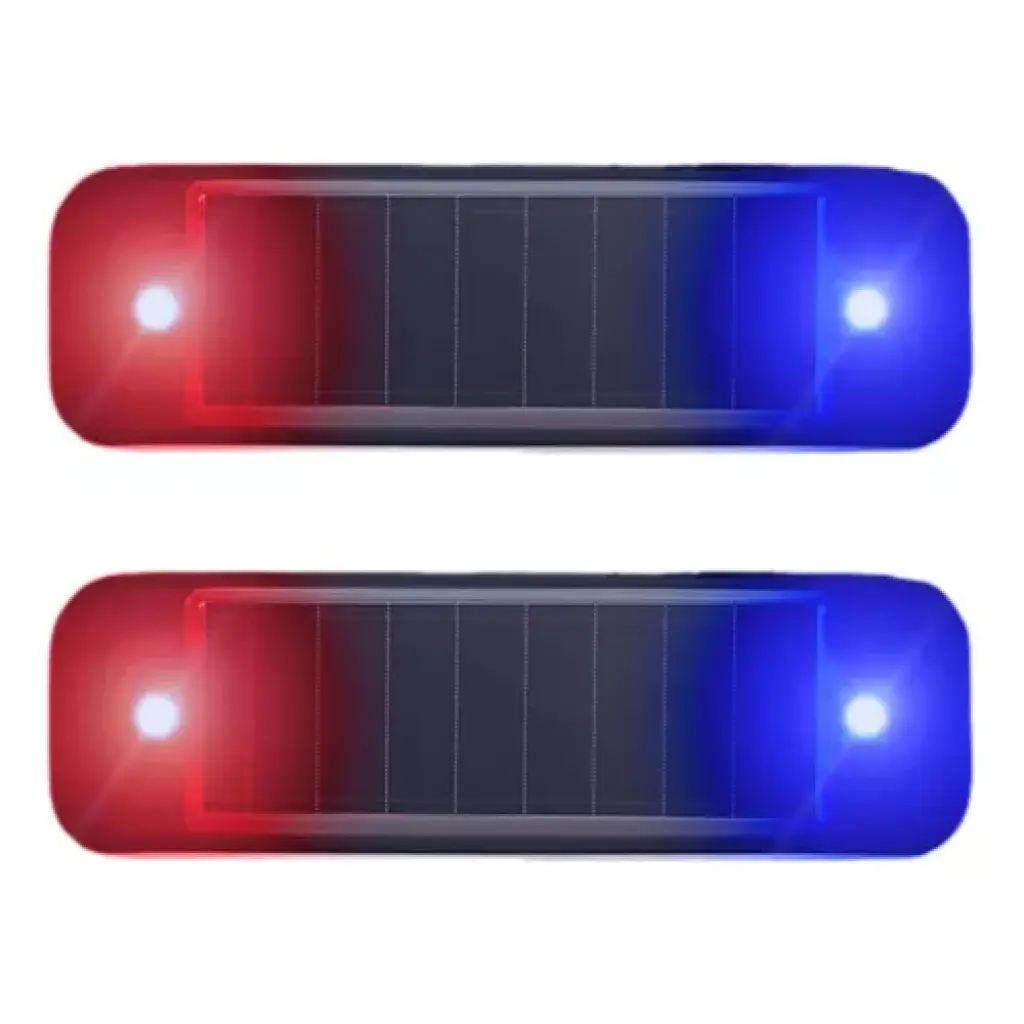 2 Luz De Advertência Solar Anti-colisão P/ Veículos Redblue