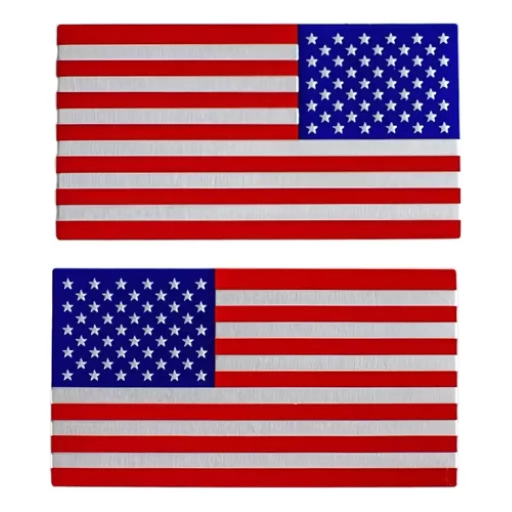 Kit 2 Emblemas Estados Unidos Usa Adesivo Metal Reverso Orig