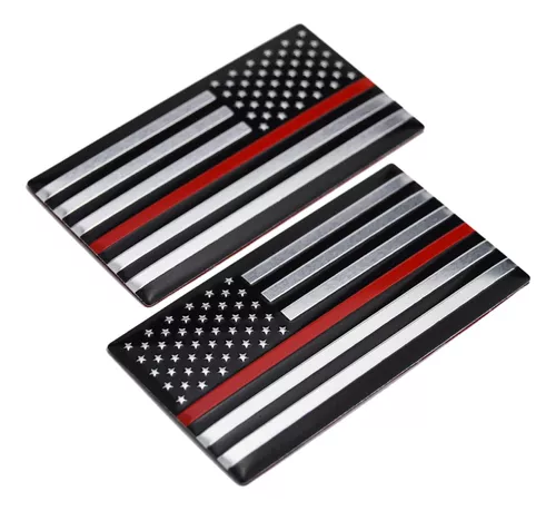 Kit 2 Emblemas Estados Unidos Usa Adesivo Metal Reverso Red