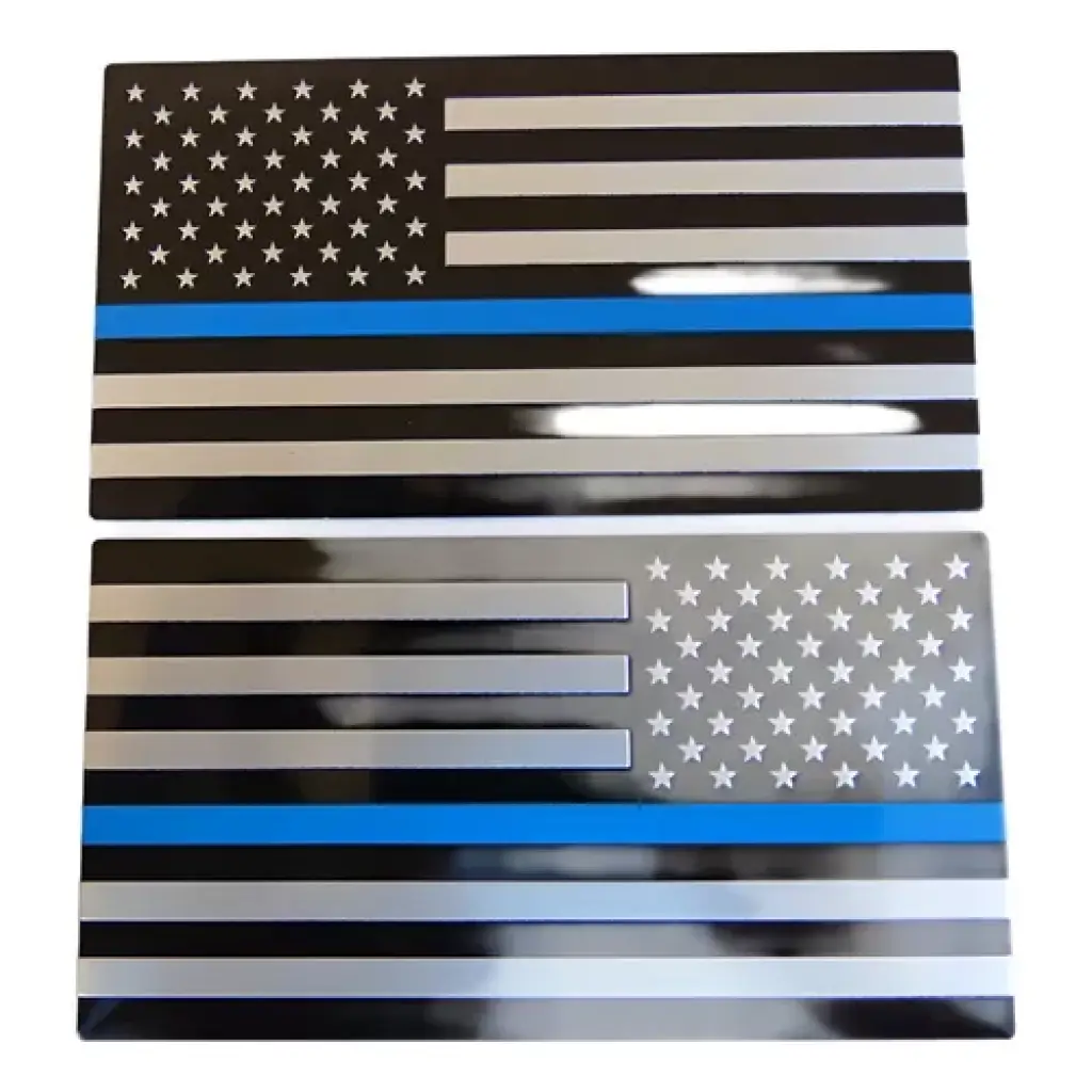 Kit 2 Emblemas Estados Unidos Usa Policia A Metal Reverso Az