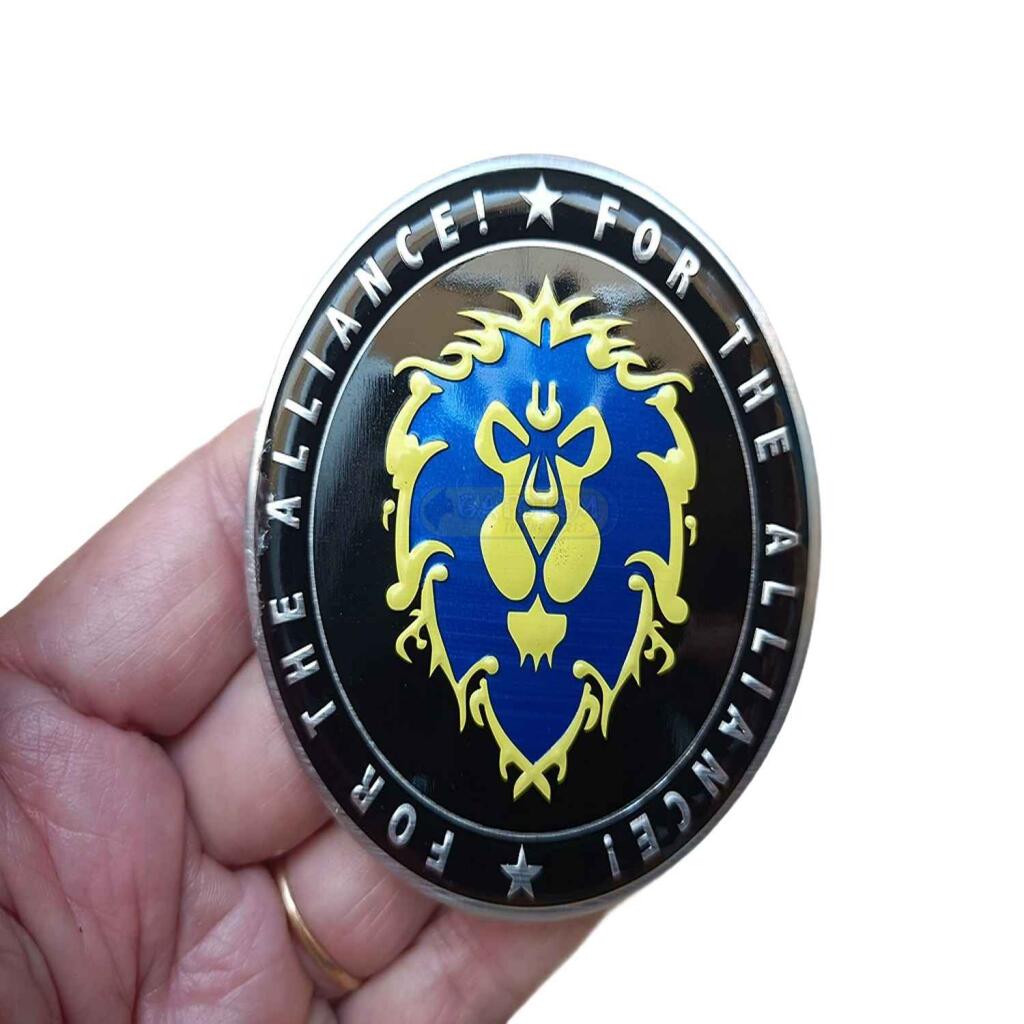 Emblema Adesivo World Of Warcraft Alliance Metal Decor Wow 2