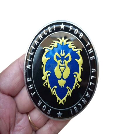 Emblema Adesivo World Of Warcraft Alliance Metal Decor Wow 2
