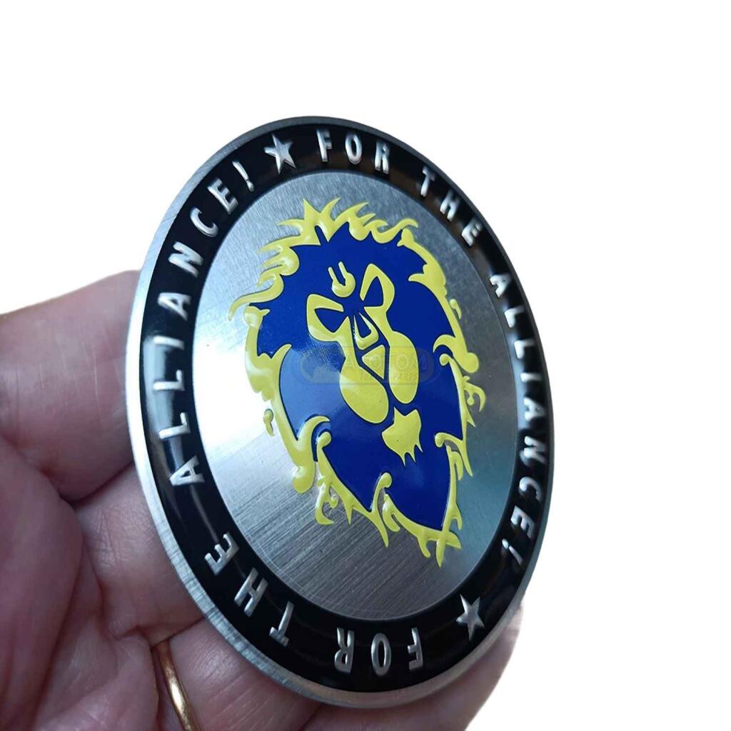 Emblema Adesivo World Of Warcraft Alliance Metal Decor Wow 2