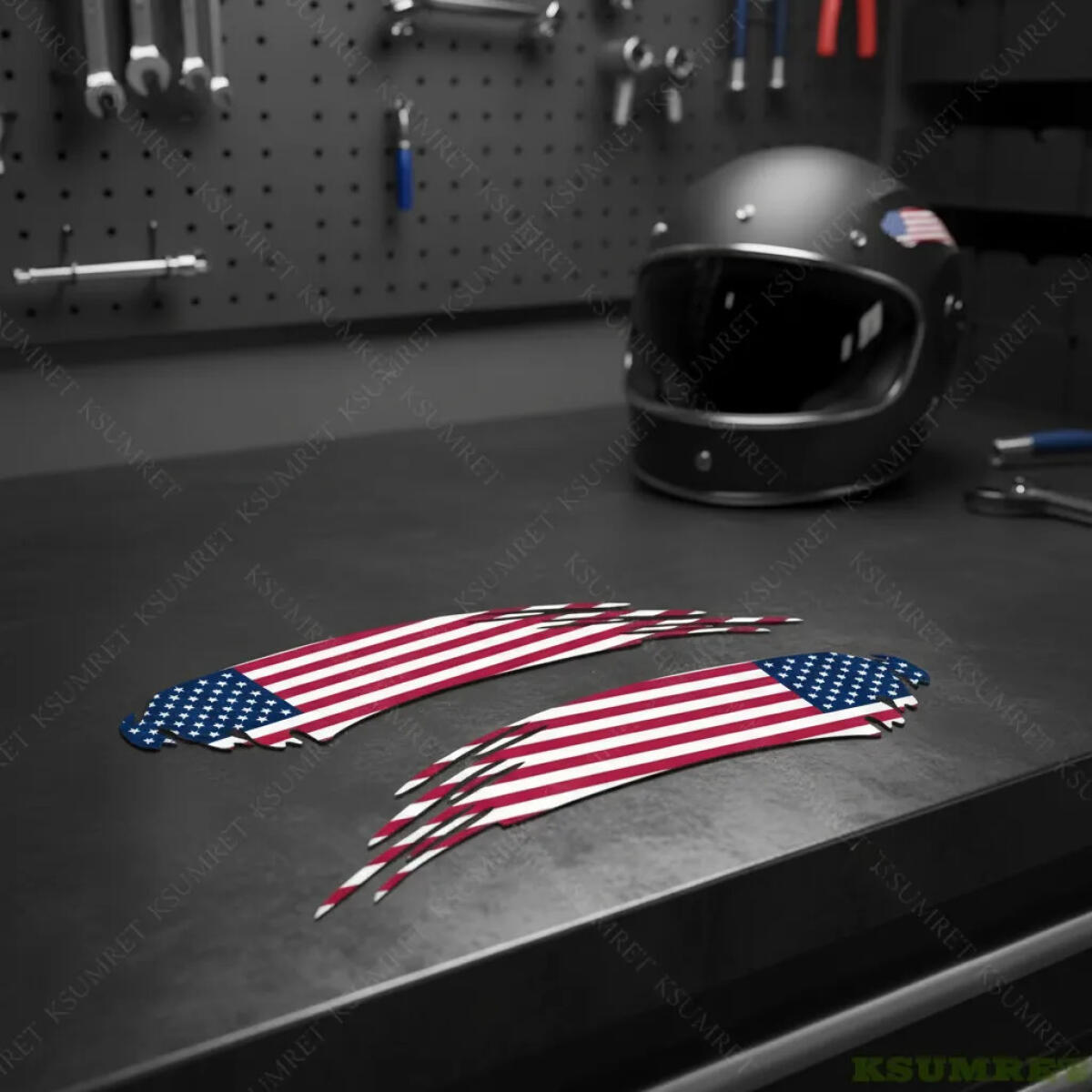 Kit 2 Adesivos Refletivos Bandeiras Países P Capacete Usa Eu - Imagem 3